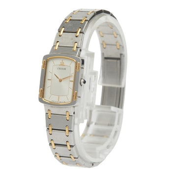 Seiko Credor Watch 2F70-5600 Quartz Silver Dial Stainless Steel Plated