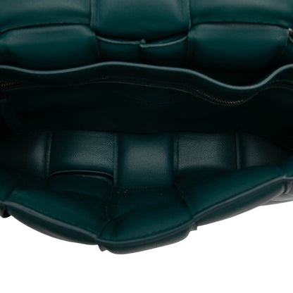Bottega Veneta Intrecciato Padette Cassette Shoulder Bag In Green Leather