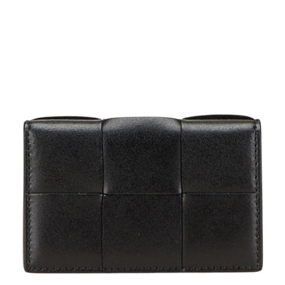 Bottega Veneta Maxi Intrecciato Cassette Business Card Case/Card Case/Pass Case In Black Leather