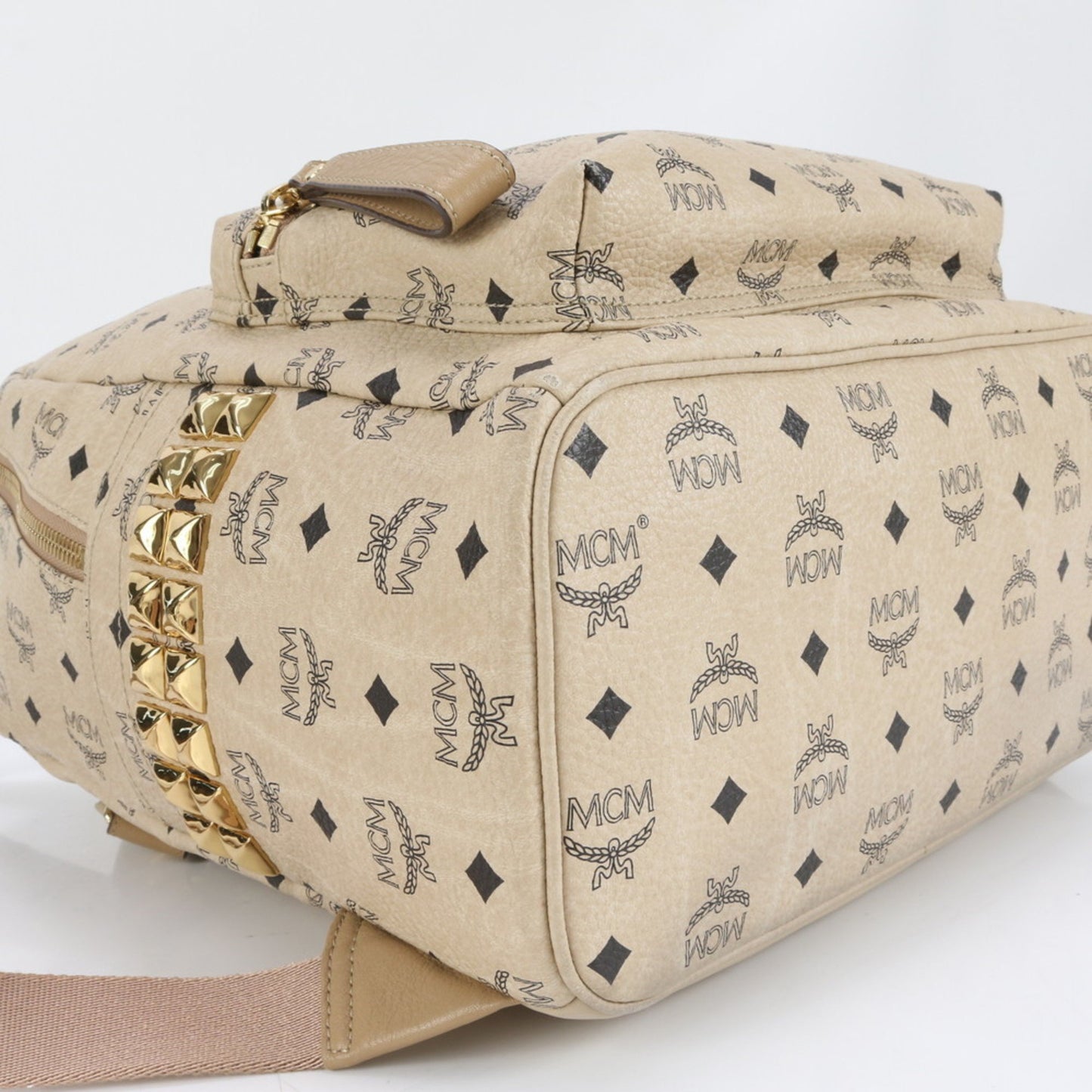 Mcm Visetos Studded Leather Backpack