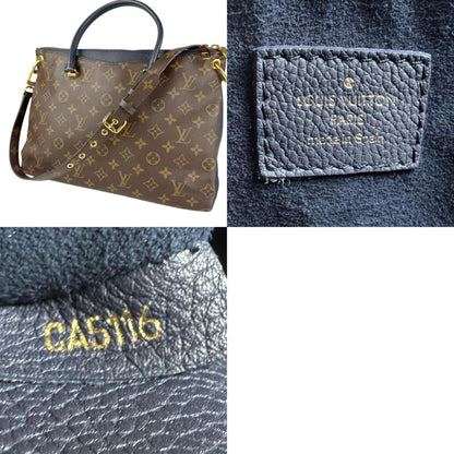Louis Vuitton Louis Vuitton Handbag Shoulder Bag Monogram Pallas Canvas Brown Navy Gold