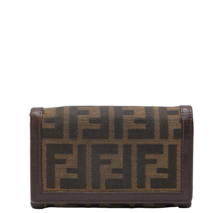 Fendi Zucca Bifold Wallet 31052 Beige Brown Canvas Leather