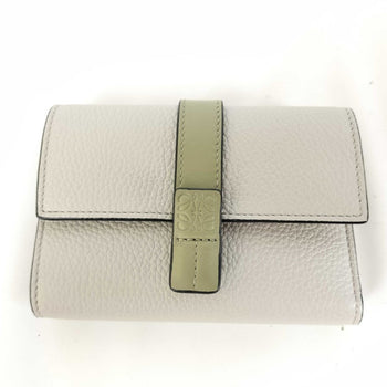 Loewe Vertical Small Wallet C660S86 White/Green Leather