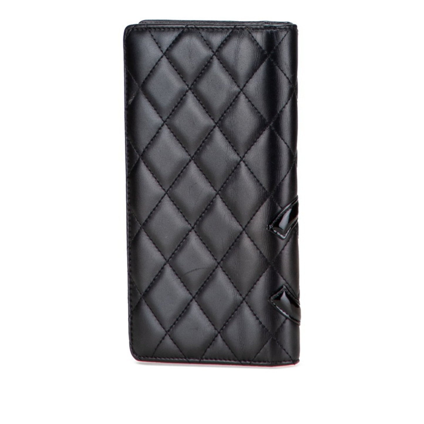 Chanel Cambon Line Coco Mark Long Wallet In Black Lambskin