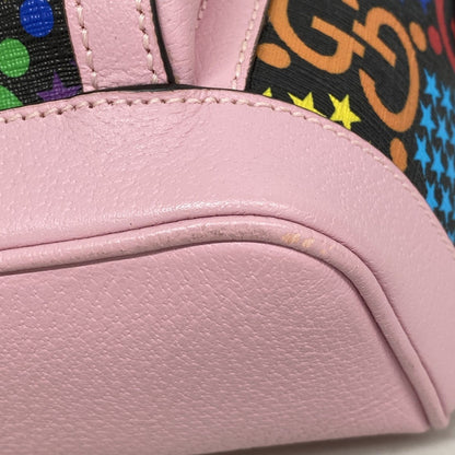 Gucci Gg Psychedelic Backpack 601296 Leather Pink Multicolor