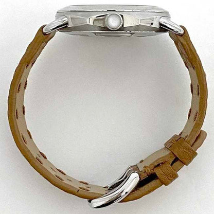 Fendi Watch F-22251 White Shell Brown Silver Selleria 80200M Ss Leather Quartz Fendi Battery