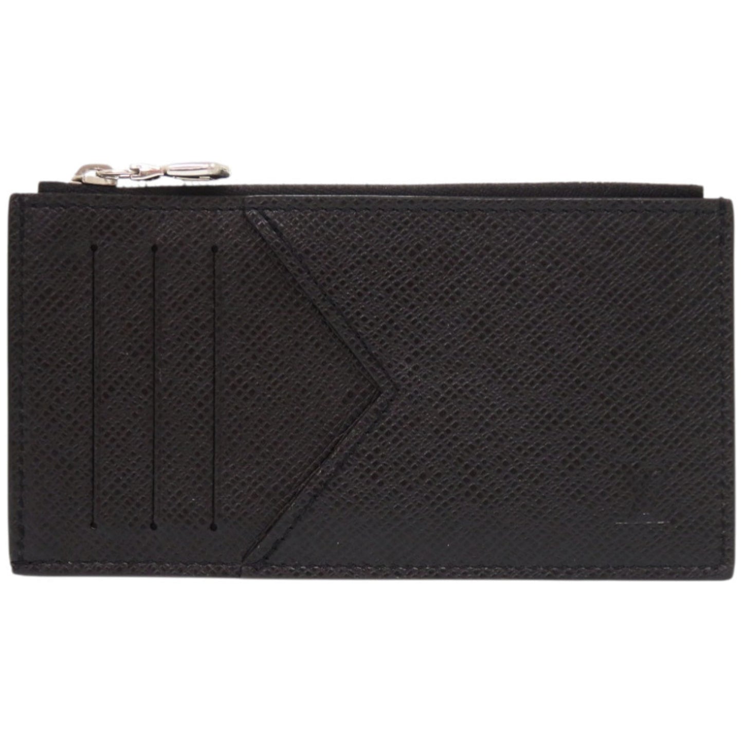 Like New Louis Vuitton Taiga Coin Card Holder In Black
