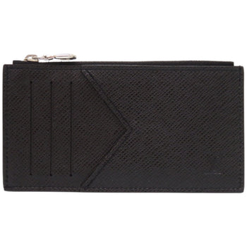 Like New Louis Vuitton Taiga Coin Card Holder In Black