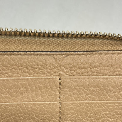 Gucci Bamboo Long Wallet 307984 Leather Beige Champagne