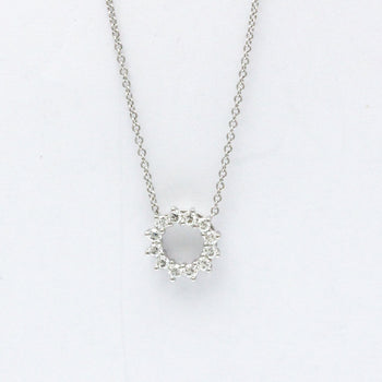 Tiffany Open Circle Mini Necklace Platinum Diamond Men