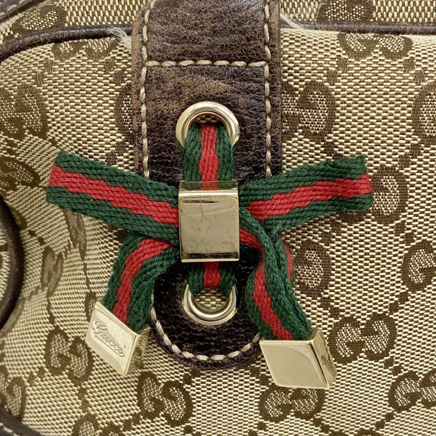 Gucci Gg Canvas Sherry Line Princess Shoulder Bag 161720 Brown