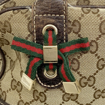 Gucci Gg Canvas Sherry Line Princess Shoulder Bag 161720 Brown