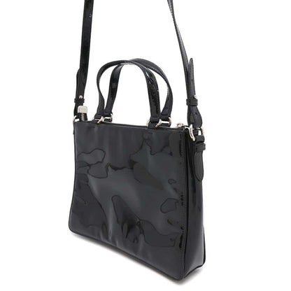Salvatore Ferragamo Handbag Vara Ribbon Patent 2Way Shoulder Bag Black