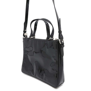 Salvatore Ferragamo Handbag Vara Ribbon Patent 2Way Shoulder Bag Black