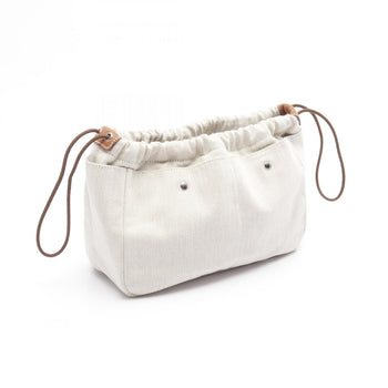 Hermes Herms Fourbee 25 Natural Fauve Pouch Bag In Toile Chevron