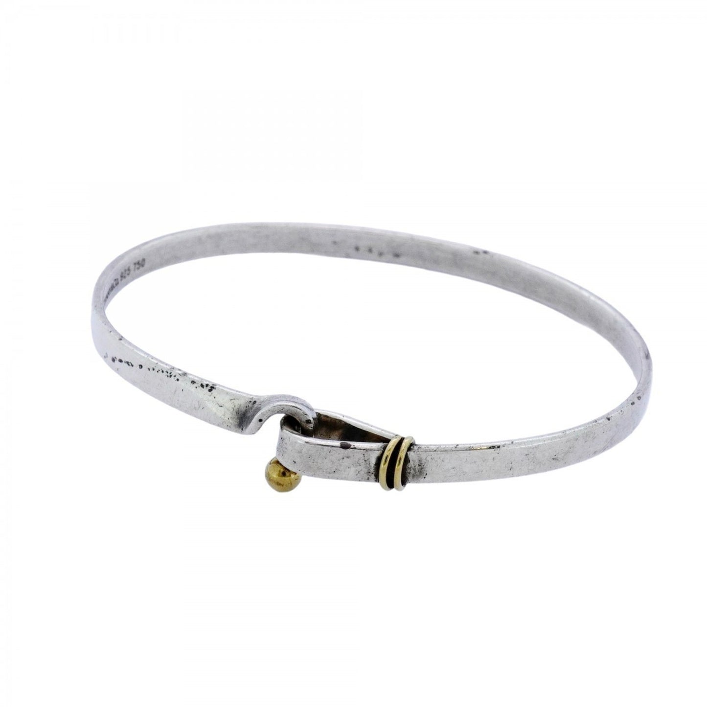 Tiffany Bangle Hook & Eye 18Kyg Yellow Gold Silver 925
