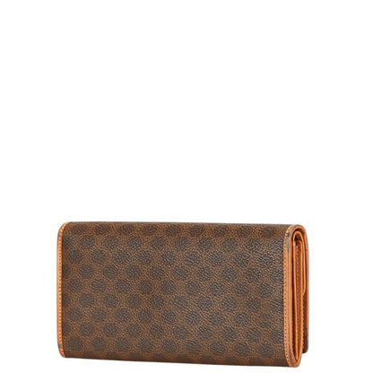 Celine Macadam Long Wallet Brown Leather