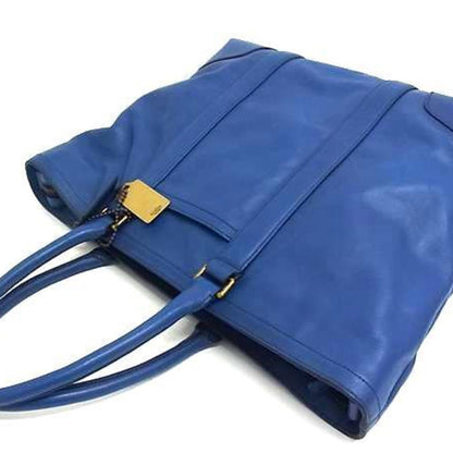 Coach Tote Bag 70600 Blue Leather