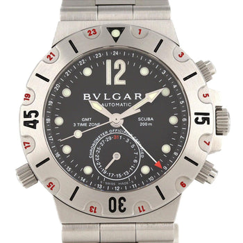 Bvlgari Scuba Gmt Sd38Sgmt Sd38Ssdgmt Stainless Steel Automatic Watch