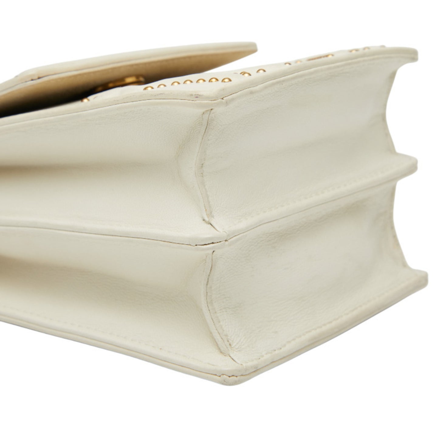 Christian Dior Dior Diorama Stud Chain Shoulder Bag In White