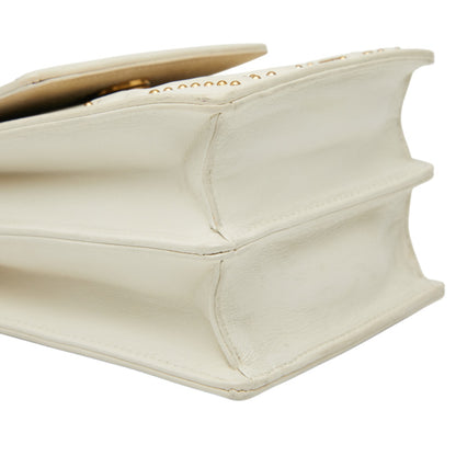 Christian Dior Dior Diorama Stud Chain Shoulder Bag In White