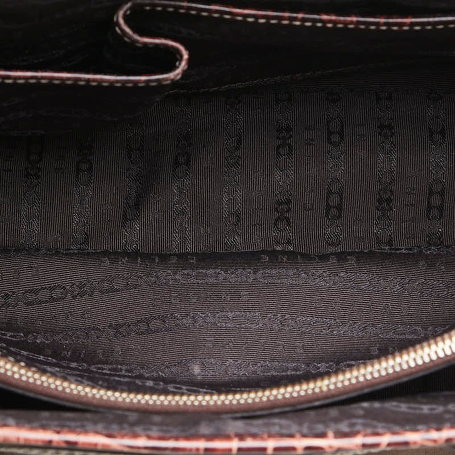 Celine Boogie Bag Handbag Brown Canvas Leather