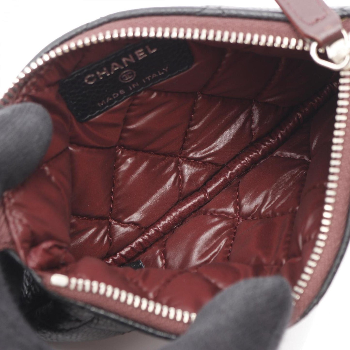Chanel Matelasse Pouch Bag In Calfskin Leather