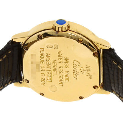 Cartier Mastrondo W1008743 Silver Leather Watch