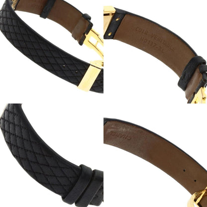 Chanel H0111 Matelasse Watch 18K Yellow Gold Leather