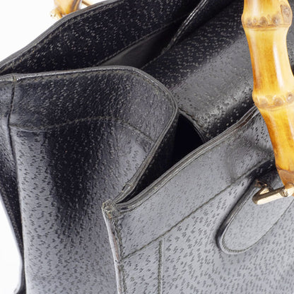 Gucci Bamboo Tote Bag 035694 Leather Black