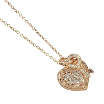 Tiffany & Co. Return To Heart Key Necklace In 18K Pink Gold With Diamonds