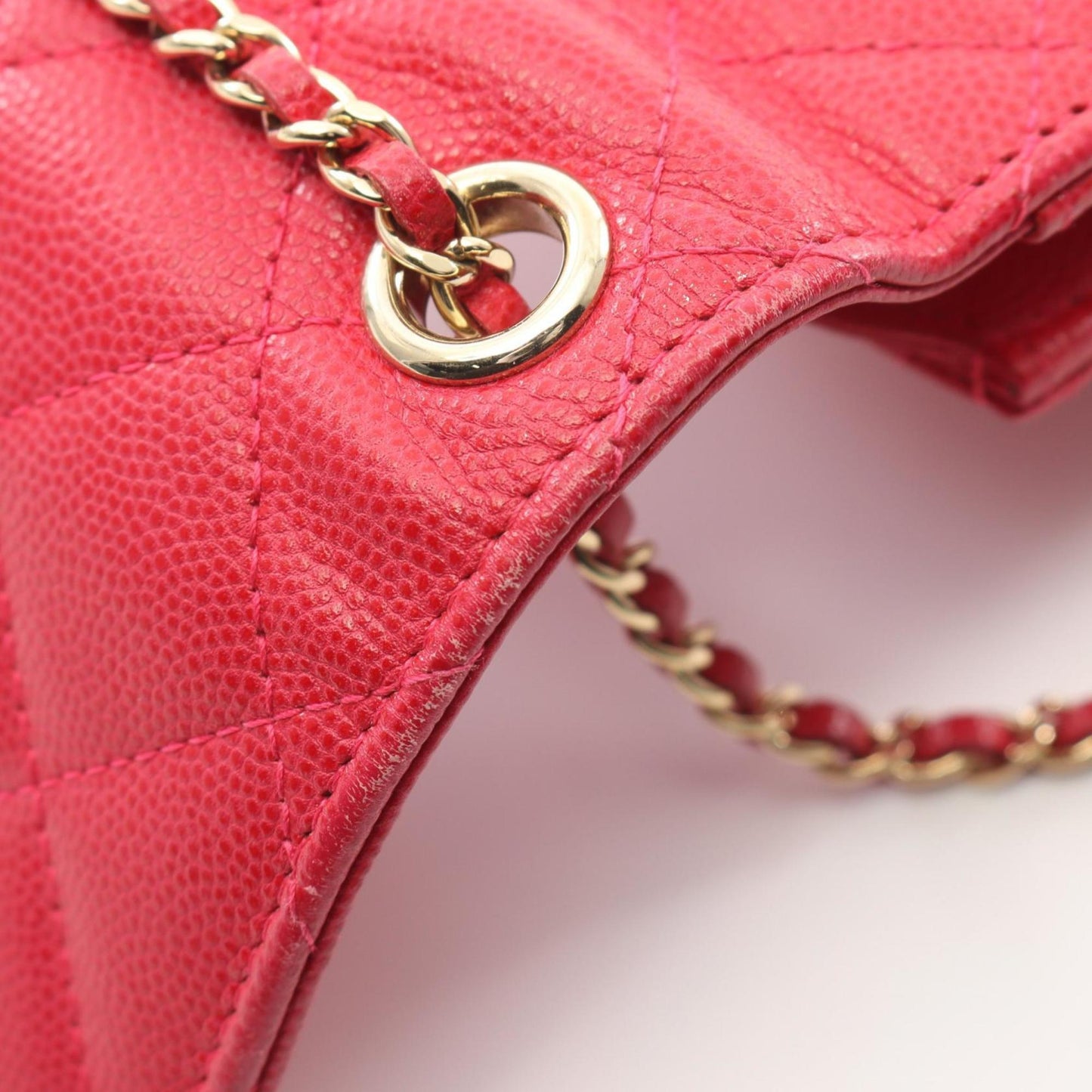 Chanel Matelasse Phone Pouch Shoulder Bag Leather Grained Calfskin