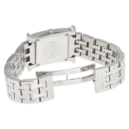 Herms H Watch Hh1.210 Quartz With Black Dial And Stainless Steel