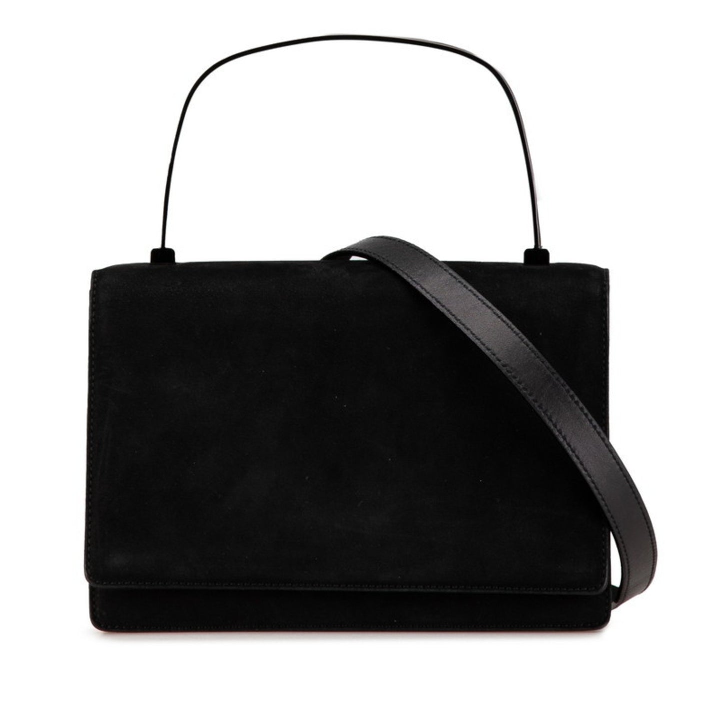 Salvatore Ferragamo 2-Way Handbag/Shoulder Bag In Black Nubuck Leather