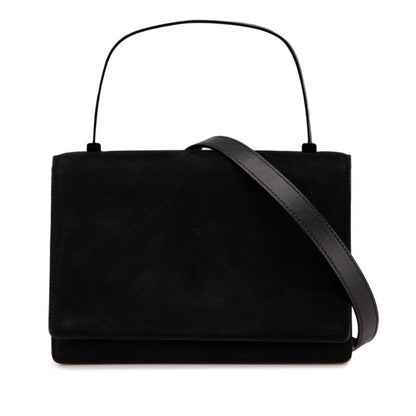 Salvatore Ferragamo 2-Way Handbag/Shoulder Bag In Black Nubuck Leather