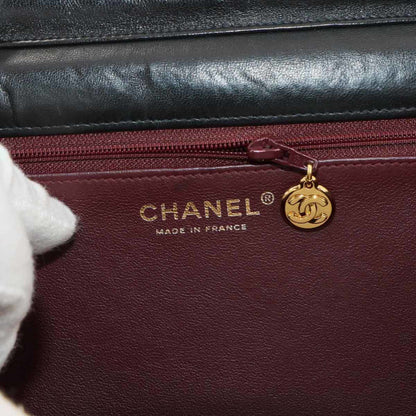 Chanel Matelasse Chain Shoulder Bag Leather Black Gold Metal Fittings