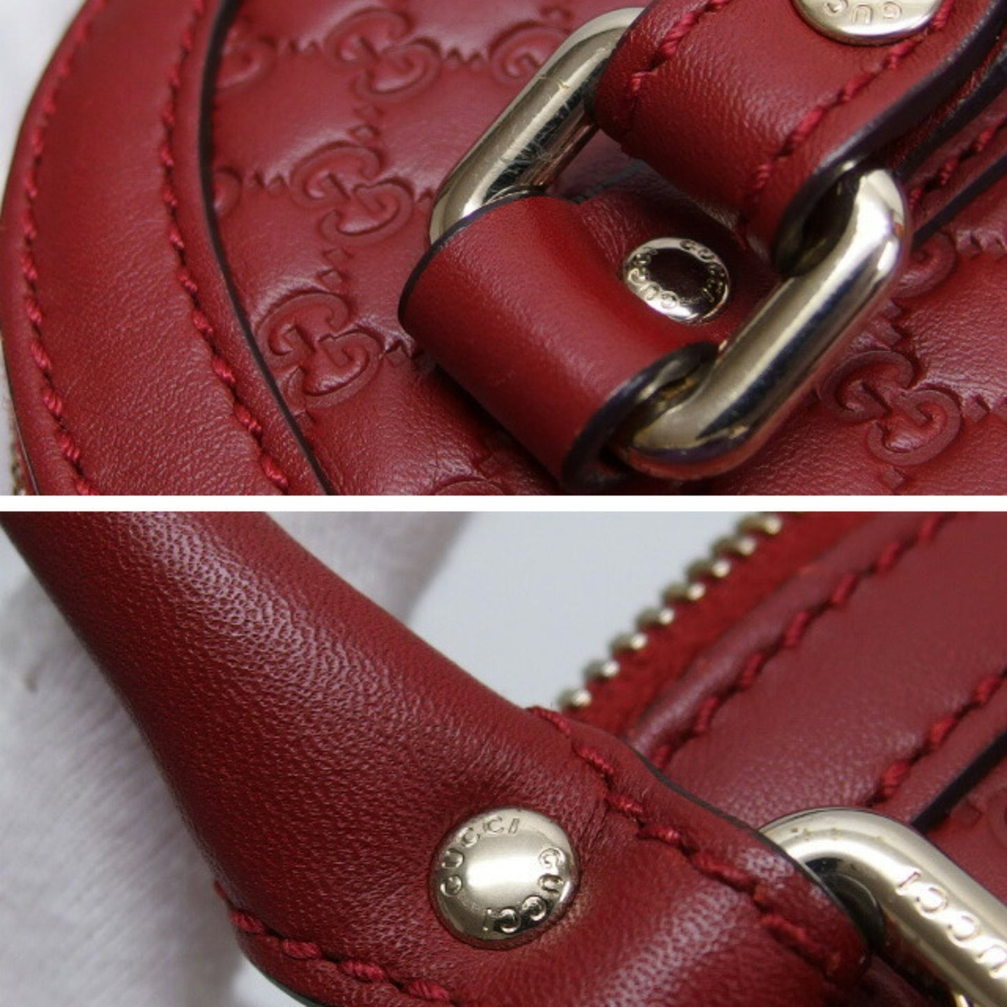 Gucci Small Shoulder Bag Micro Guccissima Red