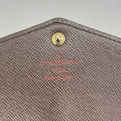 Louis Vuitton Damier Portefeuille Sarah Long Wallet N63209 Ebene