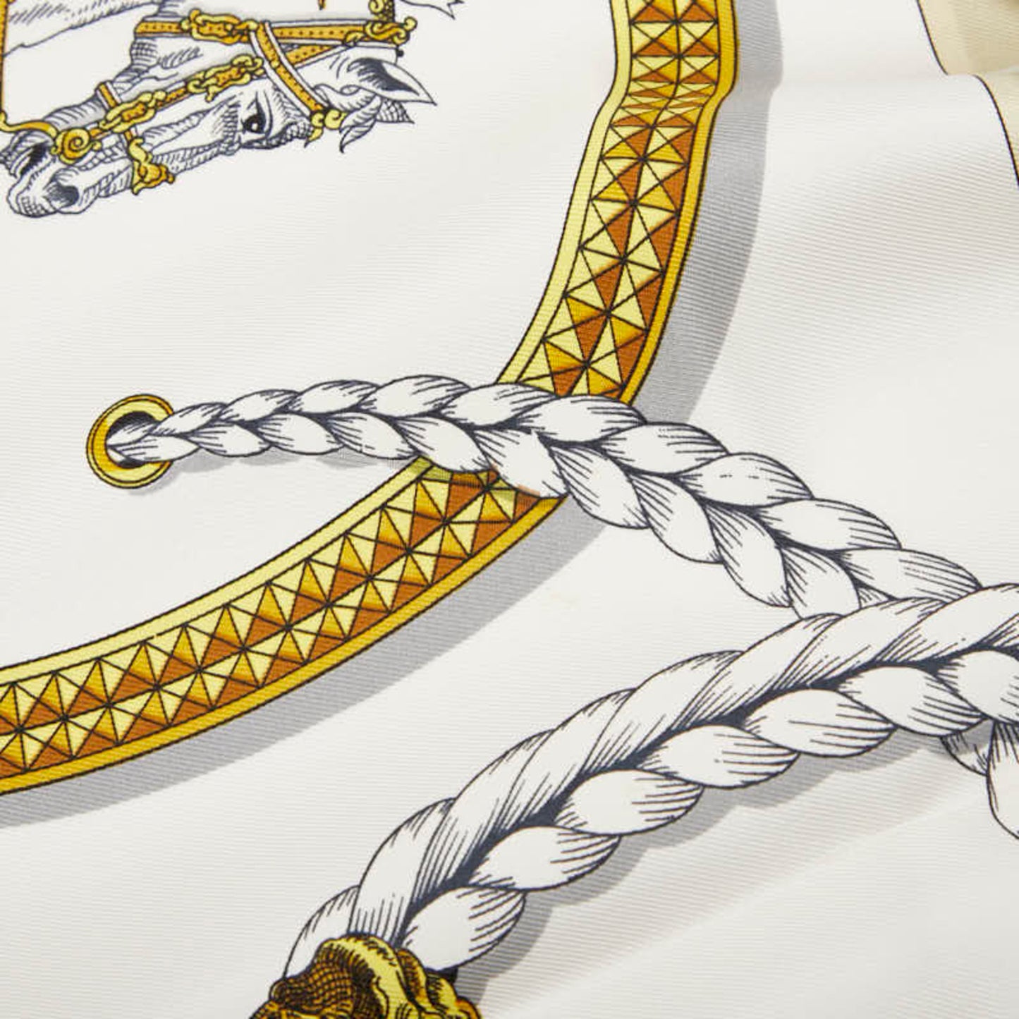 Hermes Herms Carr 90 Tres Grand Apparel Horse Scarf