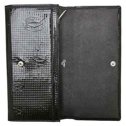 Cartier Happy Birthday Long Wallet Black Enamel