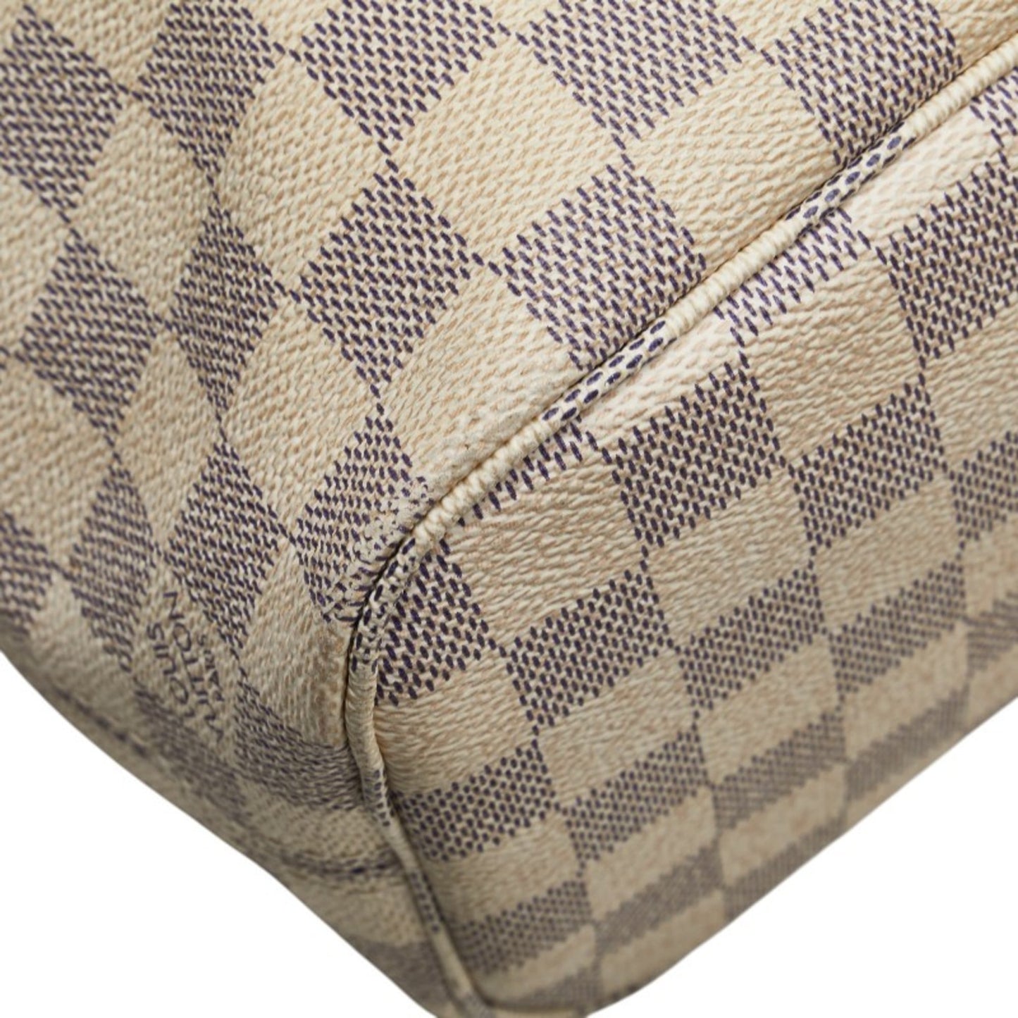 Louis Vuitton Damier Azur Neverfull Pm Tote Bag N51110 White Leather