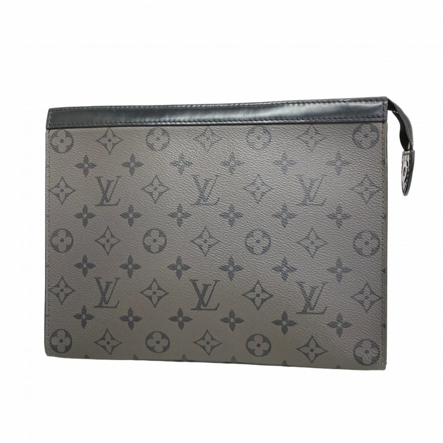 Louis Vuitton Monogram Eclipse Reverse Pochette Voyage Clutch Bag M69535 Gray/Black
