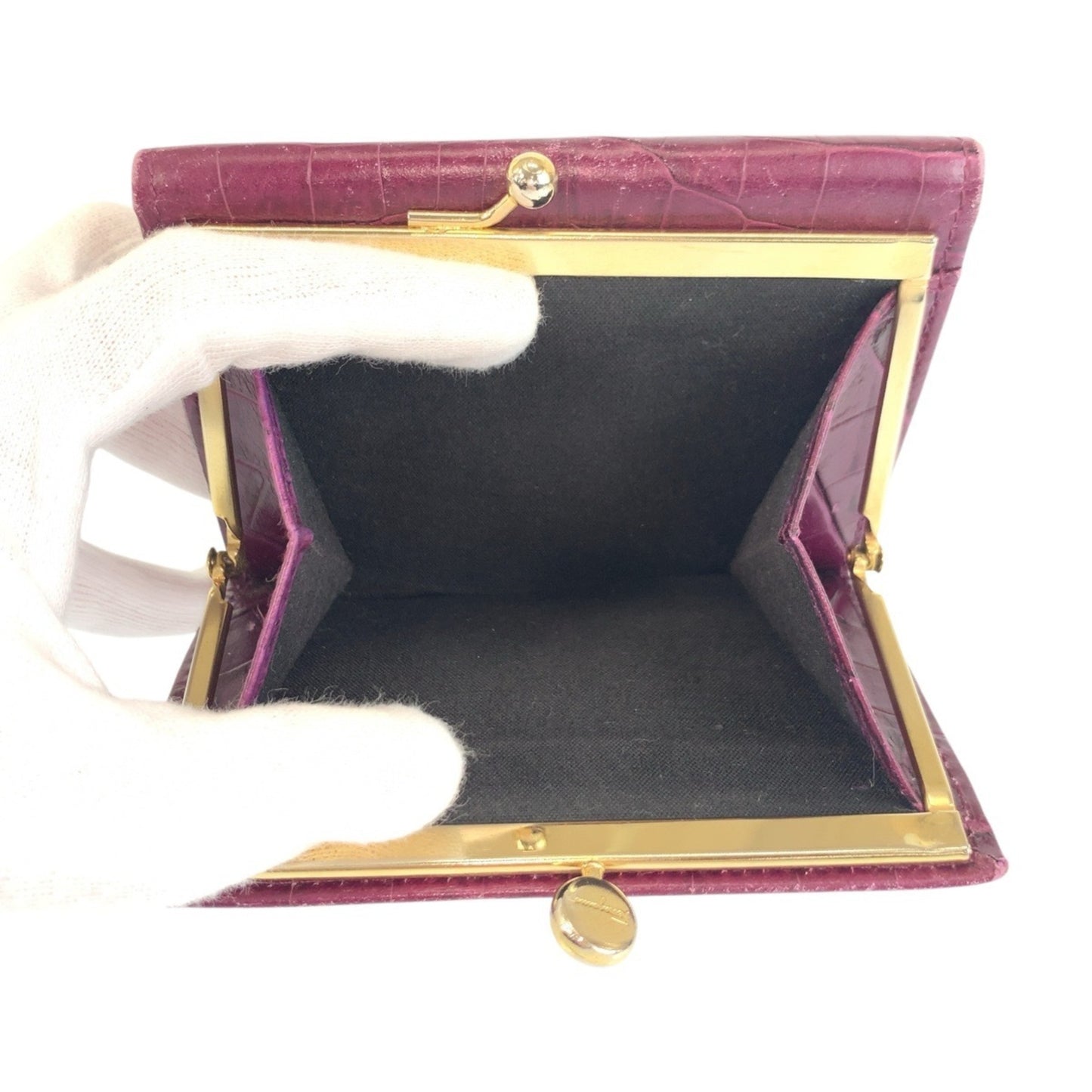 Salvatore Ferragamo Vara Embossed Wine Red Leather Wallet With Gold Hardware