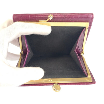 Salvatore Ferragamo Vara Embossed Wine Red Leather Wallet With Gold Hardware