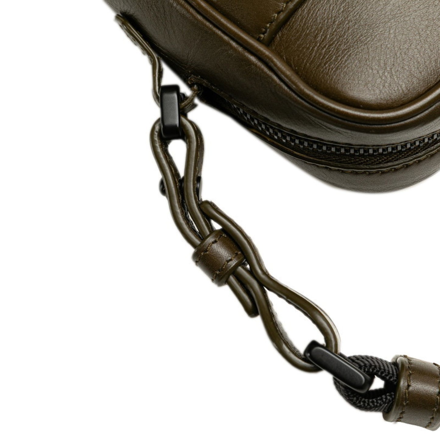 Bottega Veneta Leggero Punched Crossbody Shoulder Bag/Shoulder Pouch 566214 Khaki Green Lambskin