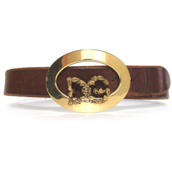 Dolce & Gabbana Men'S Leather Belt With Logo Buckle And Giboshi