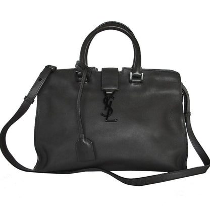 Saint Laurent Saint Laurent Handbag Shoulder Bag Baby Cabas Leather Grey