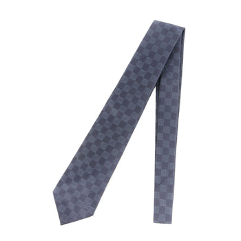 Louis Vuitton Damier Silk Cravate Tie Mr1221 Navy Blue