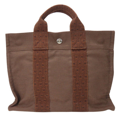 Hermes Handbag Tote Pm Air Line Old Metal Fittings Brown Canvas