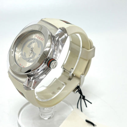 Gucci 137.1 Sherry Line Date Stainless Steel Quartz Watch With Rubber Strap